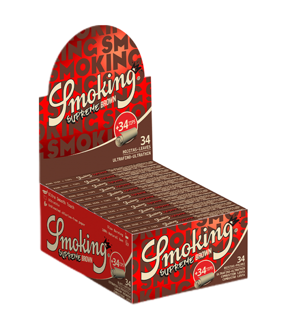 SMOKING KING SIZE SUPREME BROWN + TIPS