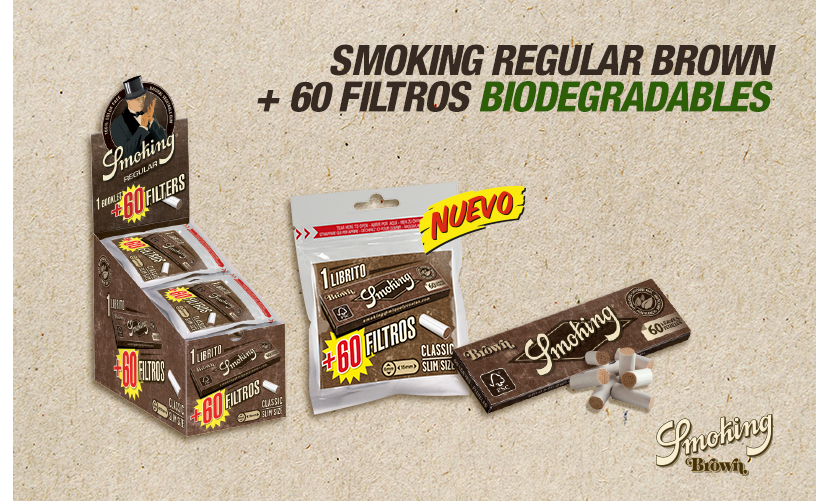 ¡NUEVO SMOKING REGULAR BROWN + 60 FILTRO BIODEGRADABLES!
